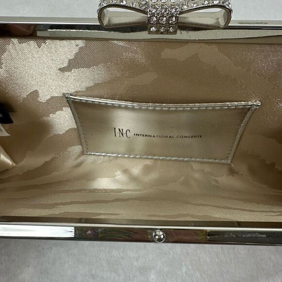 INC International Concepts Sparkle Clutch Rose Gold Glitter Covered Mini Purse - Picture 3 of 6